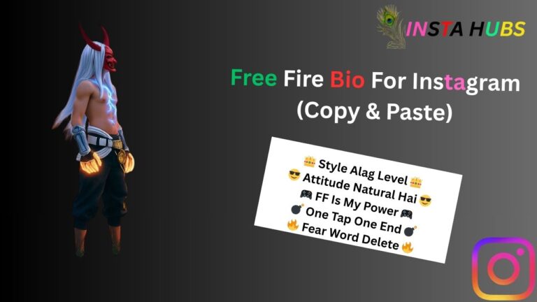 {375+} Free Fire Bio For Instagram|Free Fire Gaming Instagram Bio (2026)